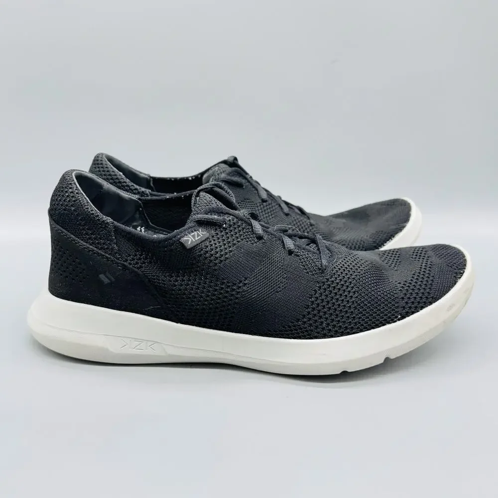 Kizik Shoes Mens 11 Black Knit Irvine Hands Free Lace Up Casual Walking Sneakers